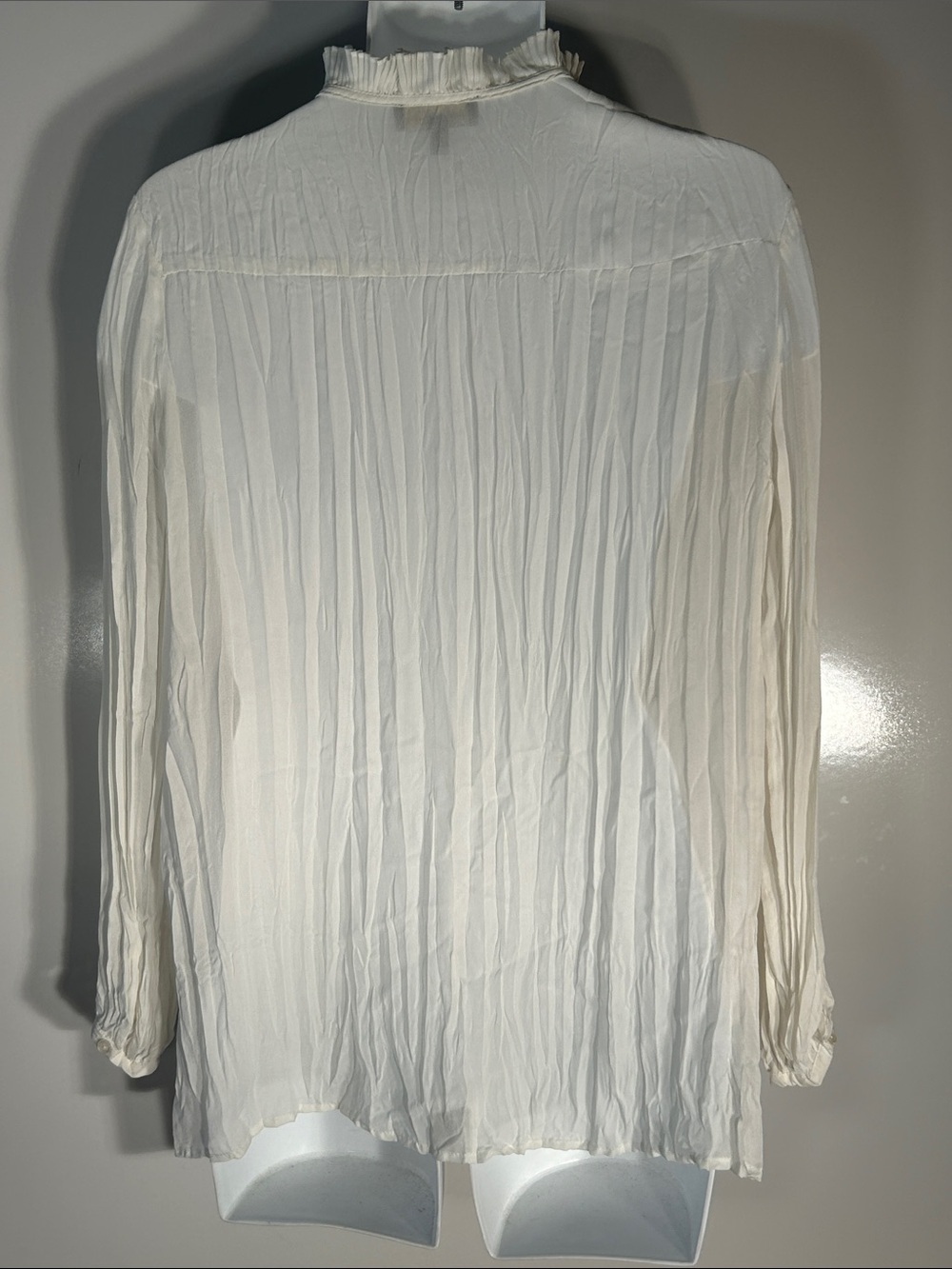 Melissa Paige SZL Ivory Georgette Blouse Career Romantic Wardrobe Staple Cottage - Picture 6 of 10
